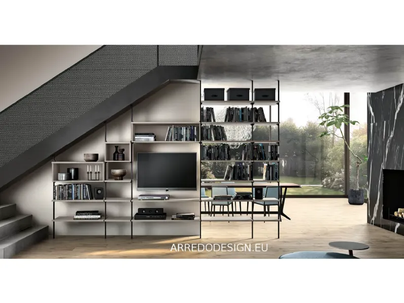 Composizione per il soggiorno modello Metal di Zg mobili in Offerta Outlet