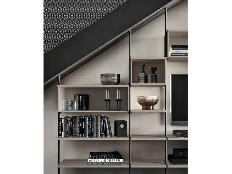 Soggiorno completo Metal di Zg mobili in laminato materico a prezzo Outlet