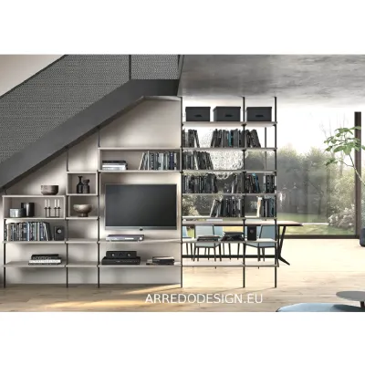 Soggiorno completo Metal di Zg mobili in laminato materico a prezzo Outlet