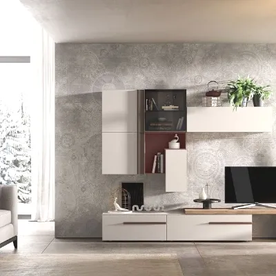 Soggiorno completo modello Mobile-living mod.abaco in promo sconto  del 40% di Gierre mobili a prezzo scontato