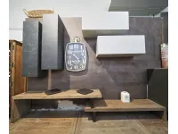 Soggiorno completo modello Mobile parete soggiorno industrial grigio e legno in offerta  di Outlet etnico in Offerta Outlet