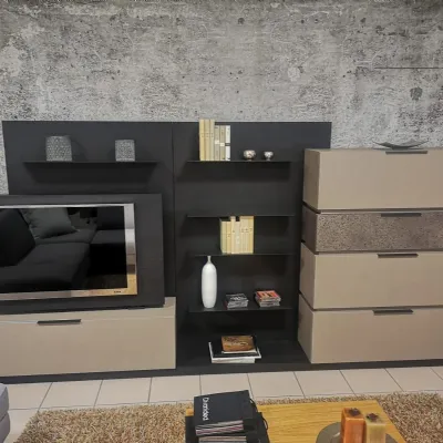 Soggiorno completo Pivot di Tomasella in laminato materico in Offerta Outlet