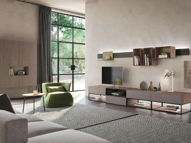 Soggiorno completo modello Sala919 di Mobilgam a prezzo scontato
