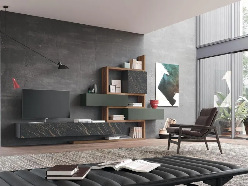 Composizione per il living modello Sala931 di Mobilgam a prezzo scontato
