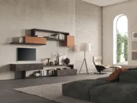 Soggiorno completo Sala933 di Mobilgam in laccato opaco in Offerta Outlet