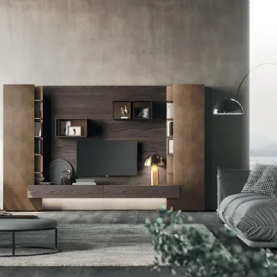 Soggiorno completo modello Sala937 in stile moderno di Mobilgam a PREZZI OUTLET