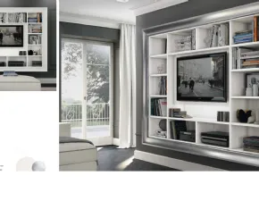 Soggiorno completo modello Soggiorno libreria cornice design white e silver  di Outlet etnico in Offerta Outlet