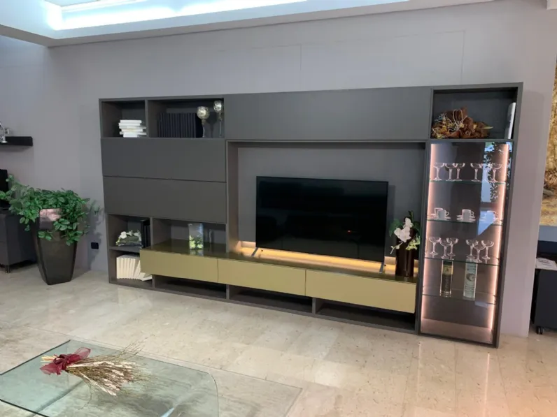 Soggiorno completo Modo di Sangiacomo in laminato materico in Offerta Outlet