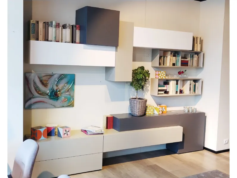 Soggiorno completo People di Pianca in laccato opaco a prezzo Outlet