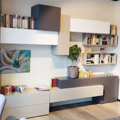 Soggiorno completo People di Pianca in laccato opaco a prezzo Outlet
