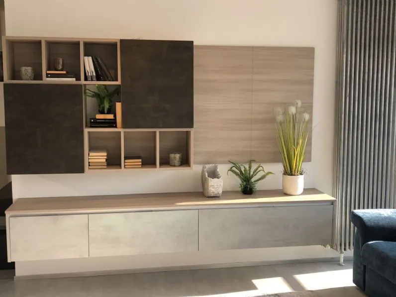 Soggiorno completo Prodigi di S75 in laccato opaco a prezzo Outlet