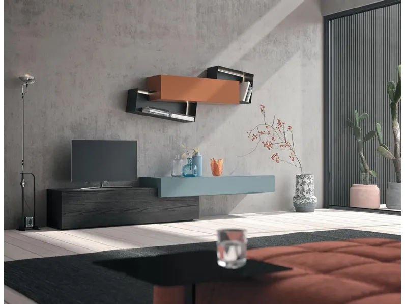 Composizione per il living modello Sala902 di Mobilgam a prezzo Outlet