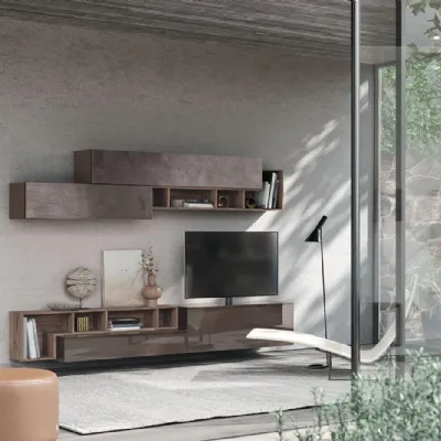 Composizione per il living modello Sala904 di Mobilgam in Offerta Outlet