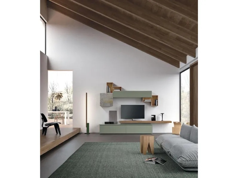 Soggiorno completo Sala905 di Mobilgam in legno in Offerta Outlet