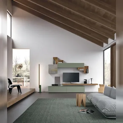Composizione per il living modello Sala905 di Mobilgam a prezzo Outlet