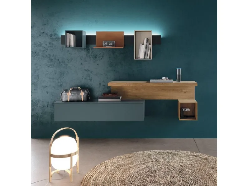 Soggiorno completo Sala932 di Mobilgam in laccato opaco in Offerta Outlet