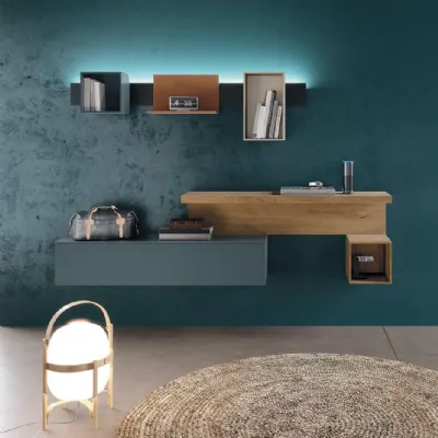 Soggiorno completo Sala932 di Mobilgam in laccato opaco in Offerta Outlet
