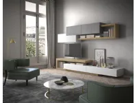 Soggiorno completo Sala936 di Mobilgam in laccato opaco a prezzo Outlet