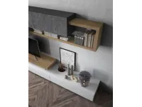 Soggiorno completo Sala936 di Mobilgam in laccato opaco a prezzo Outlet
