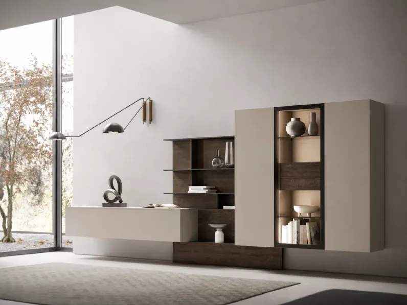 Soggiorno completo Skt37 di Tomasella in melamminico a prezzo Outlet