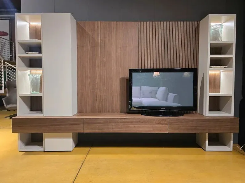 Soggiorno completo modello Soggiorno componibile spazioteca pianca  di Pianca a prezzo Outlet