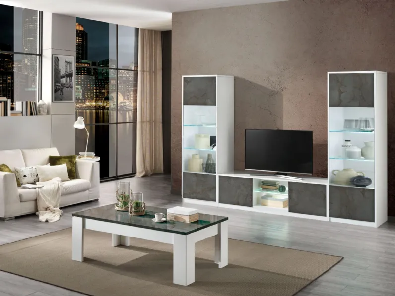 Composizione per il living modello Soggiorno giada comp.02 di Artigianale in Offerta Outlet