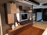 Composizione per la zona giorno modello Soggiorno mobilegam in legno  noce cannettato di Mobilgam in Offerta Outlet