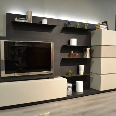 Soggiorno completo Space  di Tomasella in laminato materico in Offerta Outlet