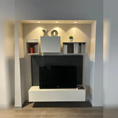 Soggiorno completo Spazio di Pianca in laccato opaco a prezzo Outlet