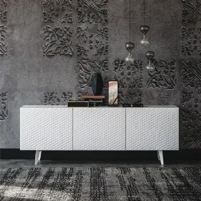 Credenza con ante in pelle trapuntata Absolut di Cattelan nel rivestimento Bianco