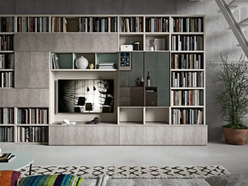 Libreria 04 space Siloma in stile design in offerta