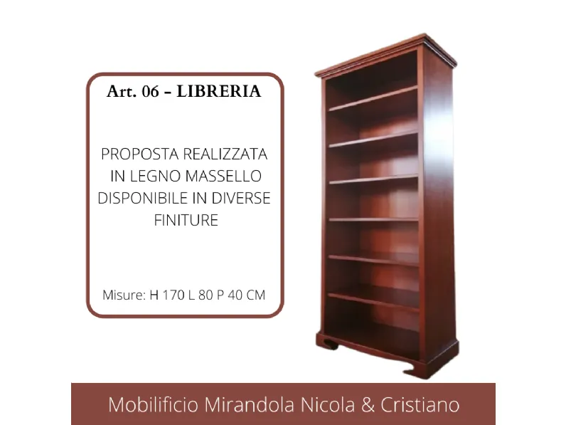 Libreria Art.06-libreria classica trento Mirandola in stile classico a prezzo ribassato