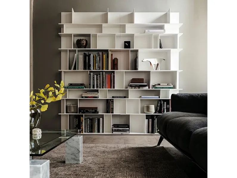 Libreria in laccato opaco stile moderno Wally Cattelan