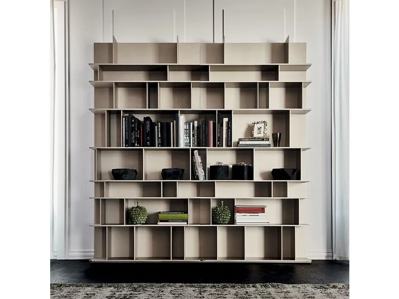 Libreria in laccato opaco stile moderno Wally Cattelan