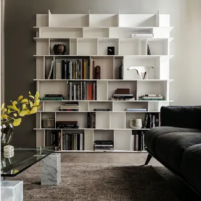 Libreria in laccato opaco stile moderno Wally Cattelan