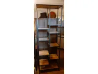 Libreria in legno stile moderno Mobile scaffale industrial legno e metallo  Outlet etnico