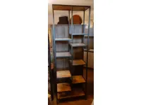 Libreria in legno stile moderno Mobile scaffale industrial legno e metallo  Outlet etnico