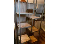 Libreria in legno stile moderno Mobile scaffale industrial legno e metallo  Outlet etnico