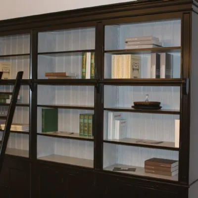 Libreria in stile classico Dialma brown in legno Offerta Outlet