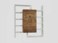 Libreria in stile design Dialma brown in legno Offerta Outlet
