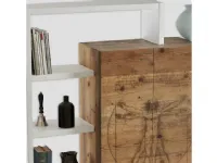 Libreria in stile design Dialma brown in legno Offerta Outlet