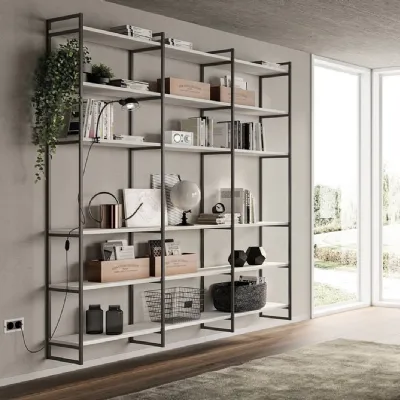 Libreria in stile design Scavolini in laminato materico Offerta Outlet