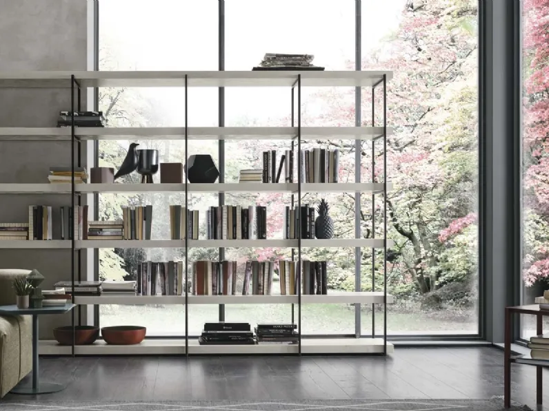 Libreria in stile design Tomasella in laminato materico Offerta Outlet