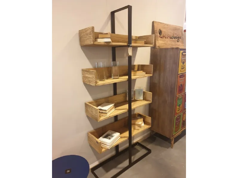 Libreria Nature design in legno a prezzo Outlet