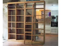 Libreria nature in legno massello india con scala in offerta