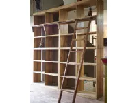 Libreria nature in legno massello india con scala in offerta
