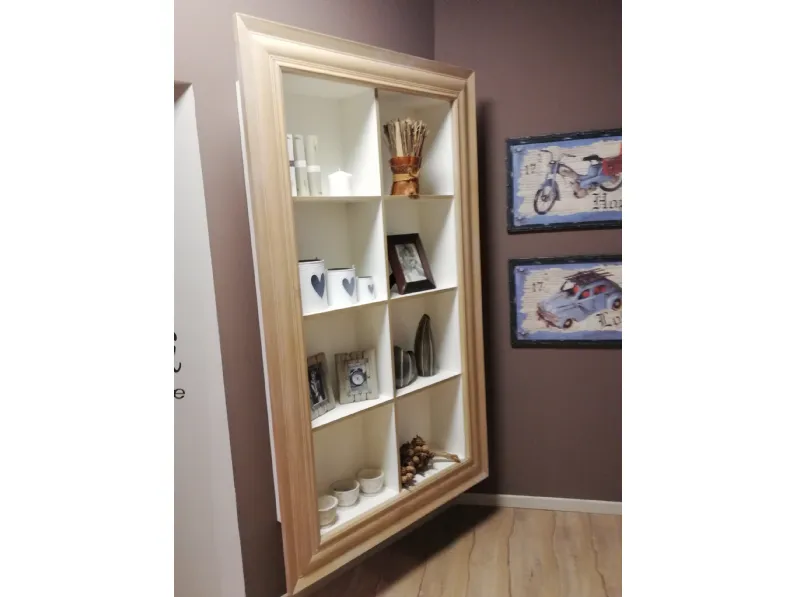 Libreria pensile Dialma Brown in legno in Offerta Outlet