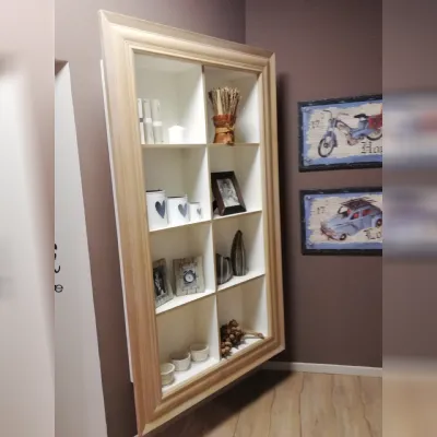 Libreria pensile Dialma Brown in legno in Offerta Outlet