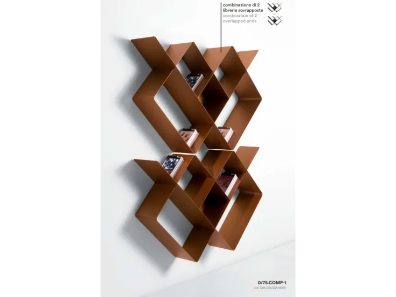 Libreria Mondrian stile design di Pezzani scontata