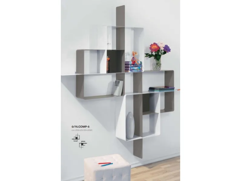 Libreria Mondrian stile design di Pezzani scontata